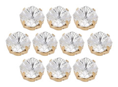 10 st symasklor diamant fett fyrkantig glas hög topp kläder tillbehör dekorationer K9 10mm vit