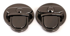 2x Metalllåsväska Case Spänne Spänne för handväskor Axelväskor Black 2pcs