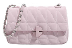 Fashion Simple Fresh and Sweet Damväskor Messenger Bag Handväska PU Läder Kedja Rhombus Damväska (rosa)