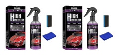 3 i 1 Keramisk Bilbeläggning Spray Professionell Bilvax Beläggningsmedel För Bilrengöring 2 Sets