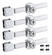 Set med 4 Skjutdörrslås i Glas, Kromfinish, Samma Nyckel, Små, Gu.b/good
