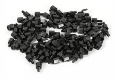 Plast Nylon Hex Hane Distans Runt Huvud Skruvmutter Set - 100 st (M2 M3 M4)