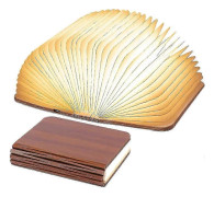 Foldable Wooden LED Book Lamp, Walnut-colored LED Table Lamp, USB Night Light