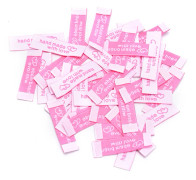 50st handgjorda tygetiketter Broderi printed etiketter DIY-sömnad Pink