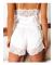 Damspetspanel med elastiska midja Shorts Sovkläder Set WHITE S