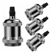 Retro E27 Lamphållare, 4-pack Keramisk E27 Lamphållare Retro Edison E27 Skruvfäste Lampsockel För DIY-kronor