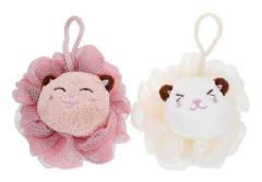 2 st Bad Dusch Loofahs Kroppstvätt Svamp Tecknad Exfolierande Duschsvampar för Vuxna