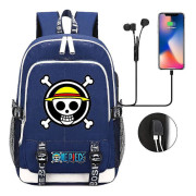 One Piece Tryckt USB Tonåring Skolväska - Grundskole- och Gymnasieskoleryggsäck för Män och Kvinnor, Casual Reseryggsäck 2-max 2