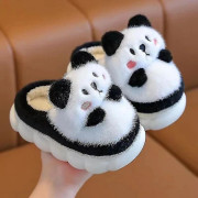 Barns tecknade panda vintertofflor plysch djur varma bomullsskor för pojkar och flickor inomhus fluffiga tofflor 5 24-25 Inner 15 CM