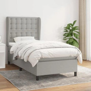 Maison Exclusive - Sängbotten med ribbor och ljusgrå madrass 90x200 cm Tyg