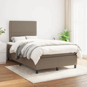 Maison Exclusive - Bäddbotten med lameller och madrass Taupe 120x200 cm Tyg