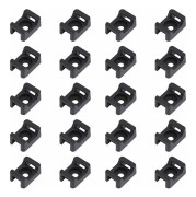 150 st Svarta buntbandsfästen 23 mm x 16 mm Sadeltyp Kabelbas Hållare