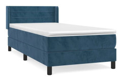 Maison Exclusive - Sängbotten med ribbor och mörkblå madrass 90x190 cm