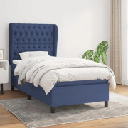 Maison Exclusive - sängbotten med madrass Blå 100x200 cm Tyg