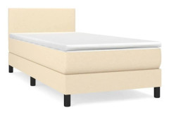 Maison Exclusive - Sängbotten med lameller och madrass Crème 80x200 cm Tyg