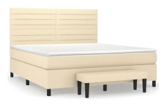 Lattsäng med madrass - Exklusivt hem - Crème - 160x200 cm - Justerbar huvudgavel