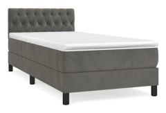 Maison Exclusive - Sängbotten med lameller och madrass Mörkgrå 100x200 cm