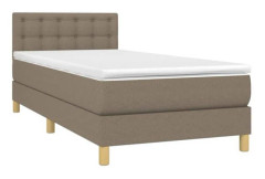 Maison Exclusive - Sängbotten med ribbor och madrass Taupe 90x190 cm Tyg