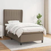 Maison Exclusive - Sängbotten med ribbor och madras Taupe 90x200 cm Tyg