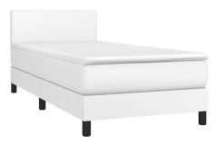 Maison Exclusive - Sängbotten med lameller och vit madrass 80x200 cm i konstläder