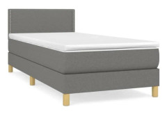 Maison Exclusive - Sängbotten med ribbor och mörkgrå madrass 100x200cm Tyg