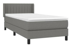 Maison Exclusive - Sängbotten med lameller och mörkgrå madrass 90x190 cm Tyg