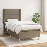 Maison Exclusive - Sängbotten med ribbor och madrass Taupe 80x200 cm Tyg