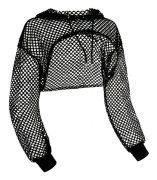 Svart Mesh Falsk Krage Avtagbara Kragar Halv Falsk Skjorta Blus Krage med Hoodie Design Långärmad Genomskinlig Crop Cover Up Streetwear Lay
