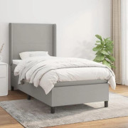 Maison Exclusive - Sängram med ribbotten och ljusgrå madrass 80x200 cm Tyg