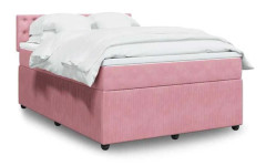 Maison Exclusive - Sängbotten med resårbotten och Rosa madrass 160x200 cm Sammet
