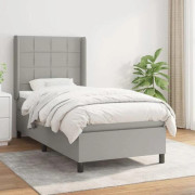 Säng - Maison Exclusive - Lamellbotten - Resårmadrass - 90x190 cm - Ljusgrå