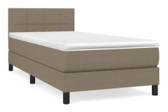 Maison Exclusive - Sängbotten med ribbor och madrass Taupe 80x200 cm Tyg