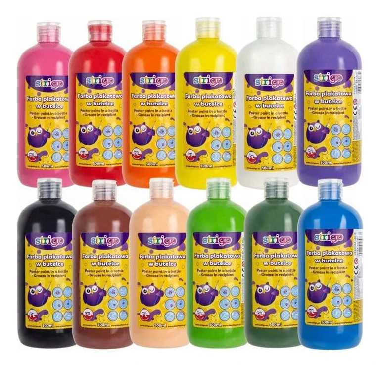 Strigo affischfärg i flaska 500 ml vit