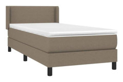 Maison Exclusive - Sängbotten med ribbor och madras Taupe 90x200 cm Tyg