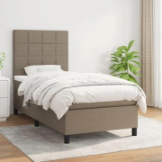 Maison Exclusive - Sängbotten med ribbor och matta Taupe 100x200 cm Tyg