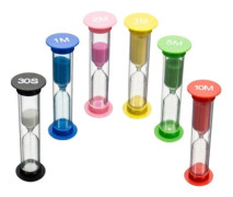 6-delat timglas-set - 30 sekunder, 1 minut, 2 minuter, 5 minuter och 10 minuter - Perfekt för spel, dusch och tandborstning