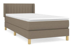Maison Exclusive - Sängbotten med ribbor och madras Taupe 90x200 cm Tyg
