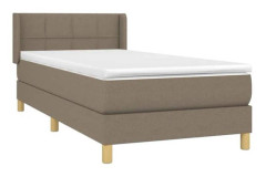 Maison Exclusive - Sängbotten med ribbor och madras Taupe 90x200 cm Tyg