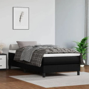 Maison Exclusive - Sängbotten med spjälor och madrass Svart 100x200 cm Konstläder