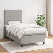 Maison Exclusive - Sängbotten med ribbor och ljusgrå madrass 90x200 cm Tyg