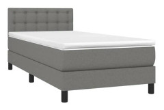 Maison Exclusive - Sängbotten med ribbor och mörkgrå madrass 100x200cm Tyg