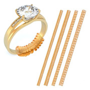 Set med 12 ringstorleksjusterare för lösa ringar, osynlig ringstorleksjusterare, ringförstärkare för kvinnor, justera ringstorlek, (guld)