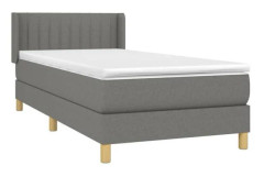 Maison Exclusive - Sängbotten med ribbor och mörkgrå madrass 100x200cm Tyg