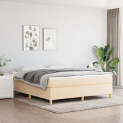 Maison Exclusive - Sängbotten med lameller och madrass Creme 180x200 cm Tyg