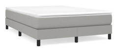 Maison Exclusive - Sängram med ribbottnar och lättgrå madrass 140x190cm Tyg