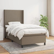 Maison Exclusive - Sängbotten med ribbor och madras Taupe 90x200 cm Tyg