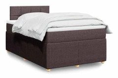 Maison Exclusive - Sängbotten med ribbor och mörkbrun madrass 120x190cm tyg