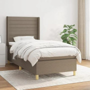 Maison Exclusive - Sängbotten med ribbor och madrass Taupe 90x190 cm Tyg