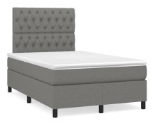 Maison Exclusive - Sängbotten med lameller och mörkgrå madrass 120x190cm tyg