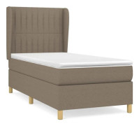 Maison Exclusive - Sängbotten med ribbor och matta Taupe 100x200 cm Tyg